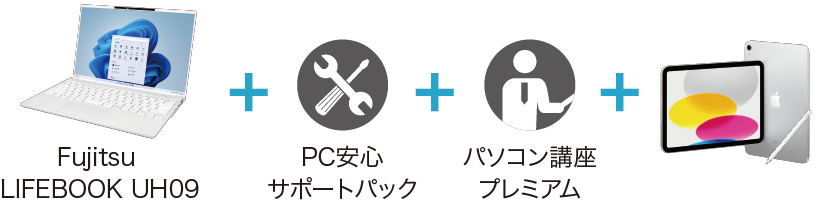Fujitsu LIFEBOOK UH09 PCフルサポートセット+iPad 内容