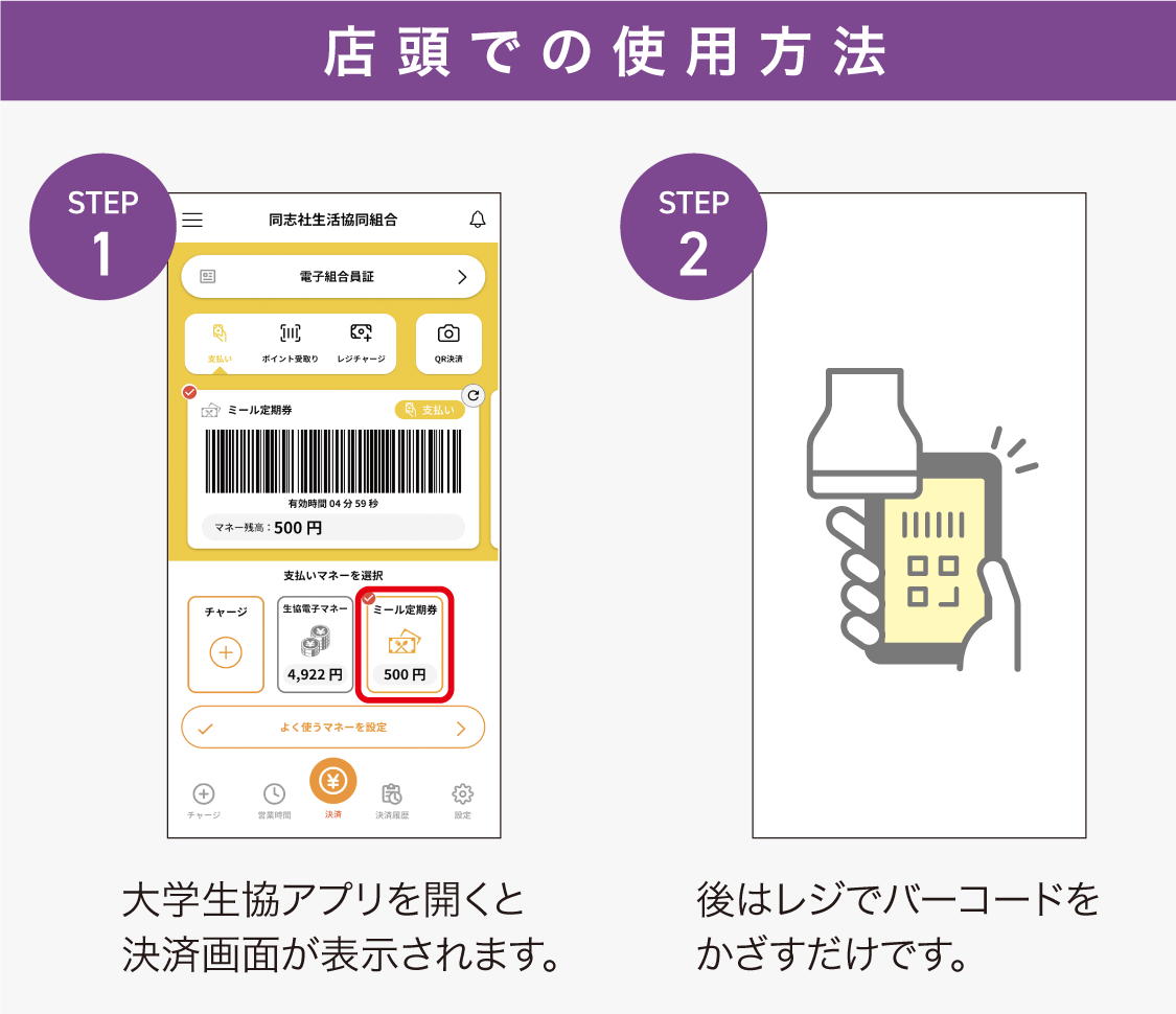 店頭での支払い方法