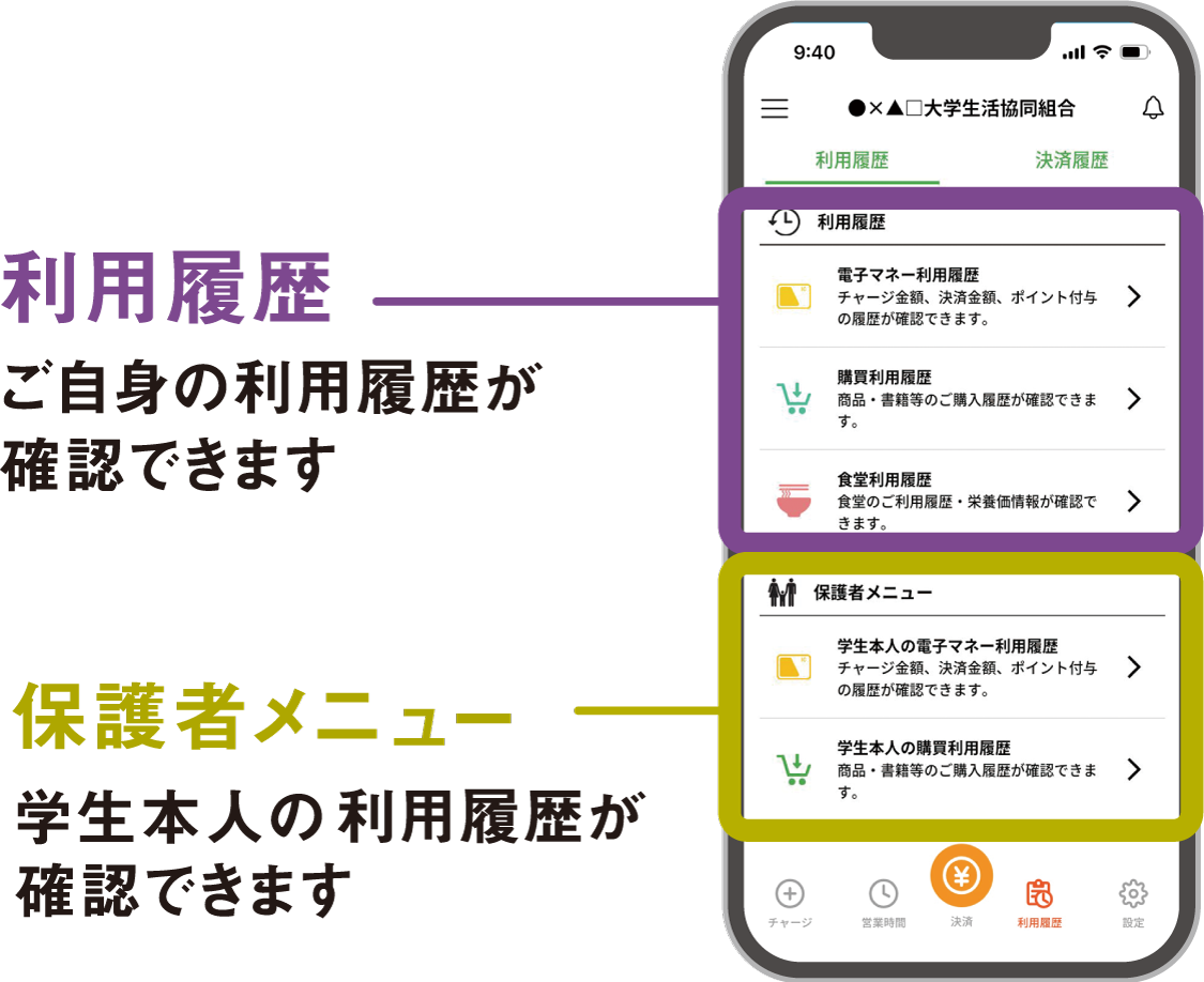 利用履歴の確認方法